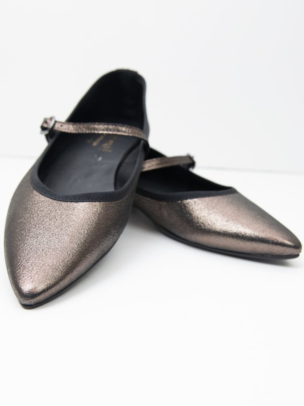 Anthropologie Maypol Pointed Rota Percival Mary Jane Flats Bronze Black Size 40